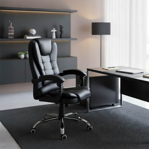 Καρέκλα γραφείου διευθυντή Benett pakoworld μαύρο pu 62x48x110εκ (x1)