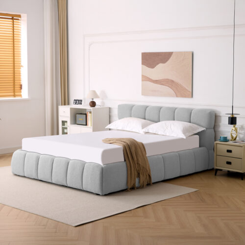 Κρεβάτι Jeby pakoworld ύφασμα σε γκρι απόχρωση με αποθηκευτικό χώρο 160x200εκ (x1)