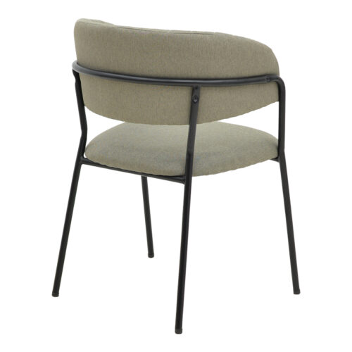 Καρέκλα Morel pakoworld γκρι ύφασμα-πόδι μαύρο μέταλλο 55x55x76εκ (x1)