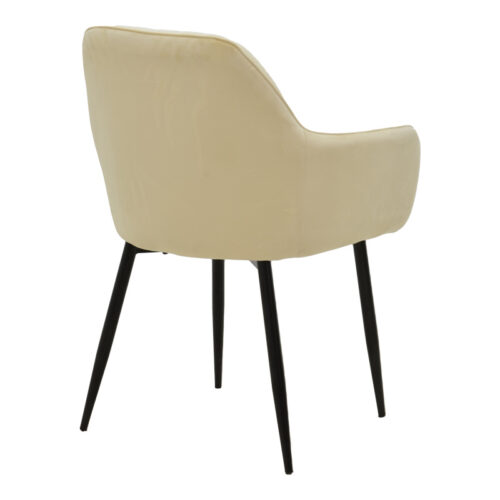 Πολυθρόνα Noor pakoworld μπεζ βελούδο με πόδι μετάλλου σε μαύρη απόχρωση 58x58x86εκ (x2)