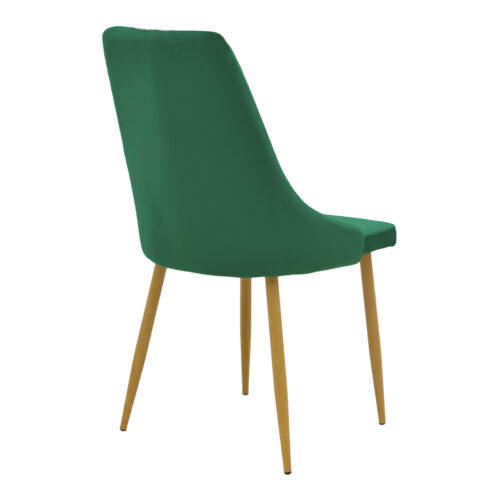 Καρέκλα Azori pakoworld κυπαρισσί βελούδο με μεταλλικό πόδι σε φυσική απόχρωση 49x55x85εκ (x2)