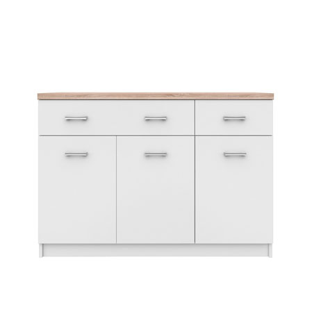 Μπουφές Top Mix 120x33x85cm Λευκό-Sonoma