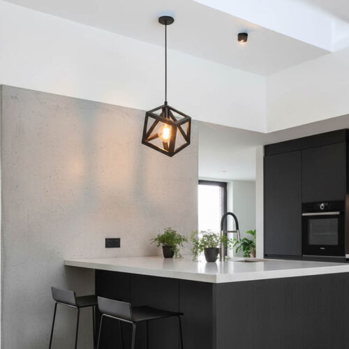 Φωτιστικό οροφής Kibe pakoworld μαύρο μέταλλο 22x28εκ (x1)