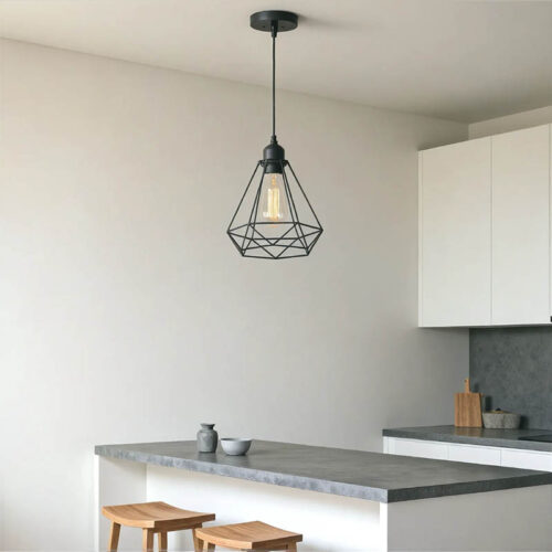 Φωτιστικό οροφής Jabrey pakoworld μαύρο μέταλλο Φ20.5x25εκ (x1)