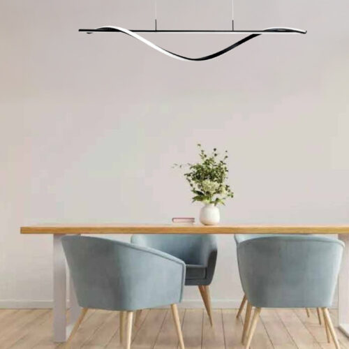 Φωτιστικό οροφής Infinity pakoworld led μέταλλο μαύρο 120x12x150εκ (x1)