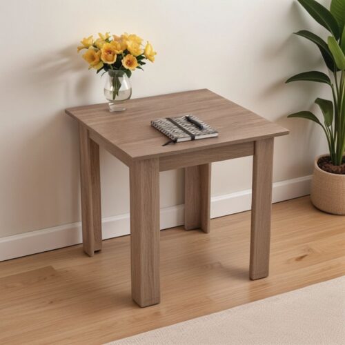 Τραπέζι Manka I pakoworld σε sonoma truffle απόχρωση 80x80x77εκ (x1)