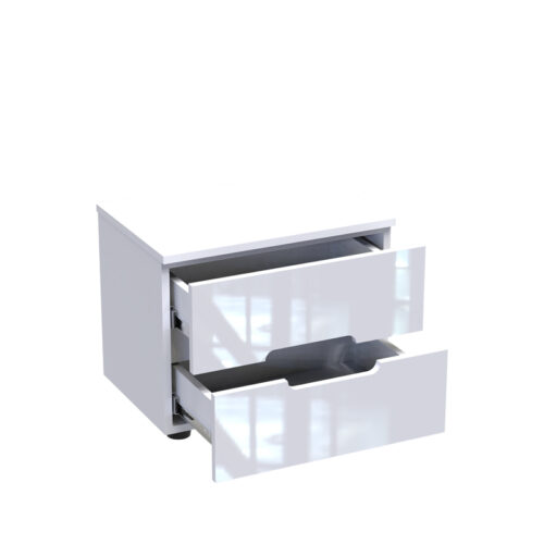 Κομοδίνο Afina pakoworld mdf σε λευκή glossy απόχρωση 50x35x41εκ (x1)
