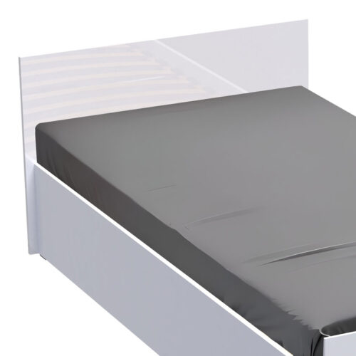 Κρεβάτι μονό Afina pakoworld σε λευκή glossy απόχρωση 90x200εκ (x1)