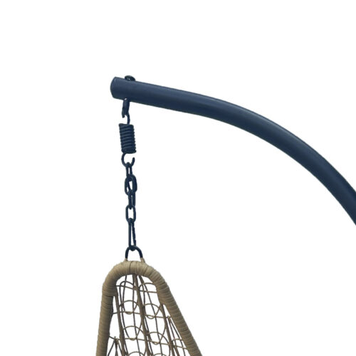 Κούνια φωλιά με βάση Soleil pakoworld μέταλλο μαύρο- pe rattan φυσικό με μαύρο μαξιλάρι 120x95x195εκ (x1)