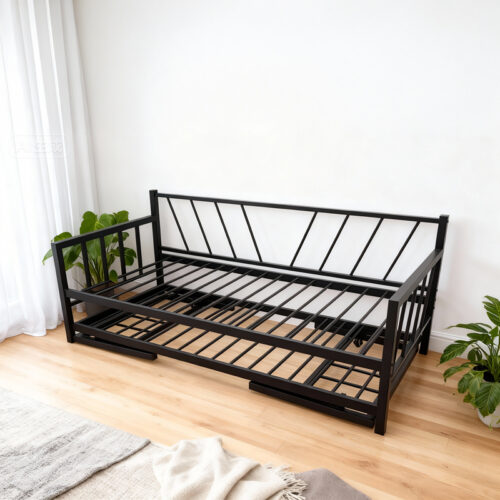 Κρεβάτι-Καναπές Remmie pakoworld μέταλλο μαύρο 90x190εκ (x1)