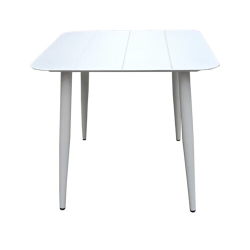 Τραπέζι Vista pakoworld αλουμίνιο σε λευκή απόχρωση 80x80x72εκ (x1)