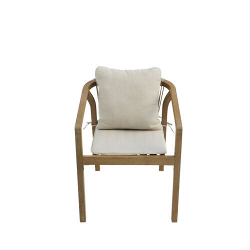 Πολυθρόνα Malibu II pakoworld μασίφ ξύλο ακακίας-ύφασμα σε φυσική-μπεζ απόχρωση 58x63x74εκ (x2)