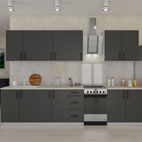 Κουζίνα Liana 8 Τεμαχίων Ανθρακί