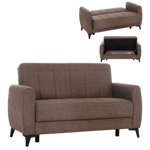 ΚΑΝΑΠΕΣ ΚΡΕΒΑΤΙ ΜΕ ΑΠΟΘ.ΧΩΡΟ ΔΙΘΕΣΙΟΣ NIKKO HM3293.02 ΚΑΦΕ ΥΦΑΣΜΑ 144x75x84Υεκ. (x1)