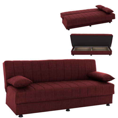 ΚΑΝΑΠΕΣ ΚΡΕΒΑΤΙ ANDRI ΤΡΙΘΕΣΙΟΣ ΚΟΚΚΙΝΟ HM3239.06 180x72x77 εκ. (x1)