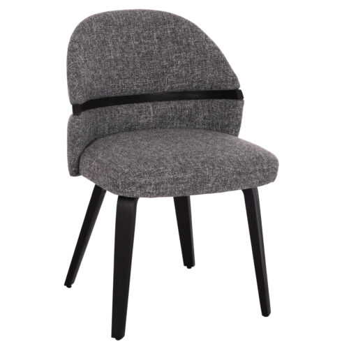 ΚΑΡΕΚΛΑ ΤΡΑΠΕΖΑΡΙΑΣ DEKKER HM18249.02 PLYWOOD ΜΑΥΡΟ--ΥΦΑΣΜΑ ΓΚΡΙ 50x60x80Υεκ. (x2)