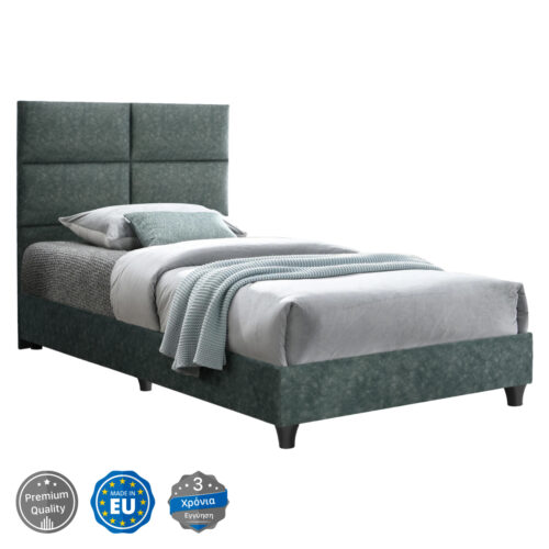 ΚΡΕΒΑΤΙ MILO ΑΠΟ ΠΡΑΣΙΝΟ ΥΦΑΣΜΑ τύπου NUBUCK HM652.27 ΓΙΑ ΣΤΡΩΜΑ 90x200 εκ. (x1)