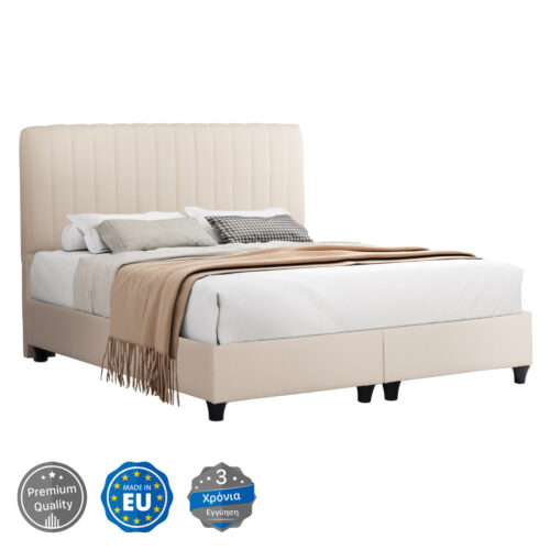 ΚΡEΒΑΤΙ ΔΙΠΛΟ LUTHER HM717 ΜΠΕΖ ΥΦΑΣΜΑ ΓΙΑ ΣΤΡΩΜΑ 160x200εκ. (x1)