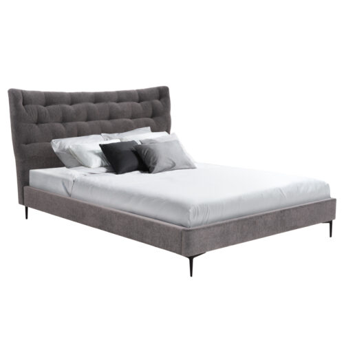 ΚΡΕΒΑΤΙ ΔΙΠΛΟ JILL HM737.01 ΥΦΑΣΜΑ ΣΕ ΓΚΡΙ--ΓΙΑ ΣΤΡΩΜΑ 160x200εκ. (x1)