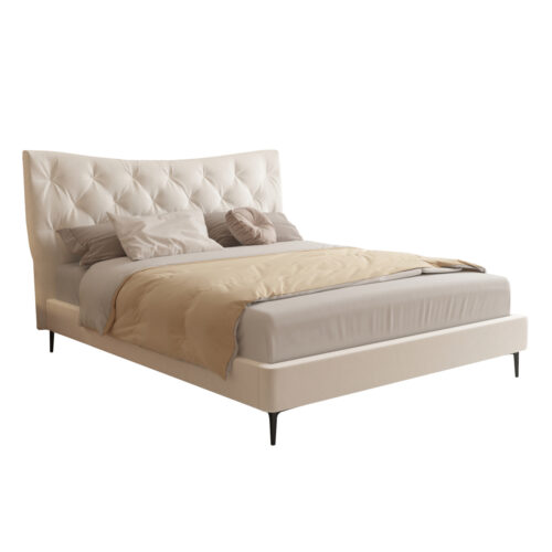 ΚΡΕΒΑΤΙ ΔΙΠΛΟ JILL HM737.03 ΥΦΑΣΜΑ ΣΕ ΜΠΕΖ--ΓΙΑ ΣΤΡΩΜΑ 160x200εκ. (x1)