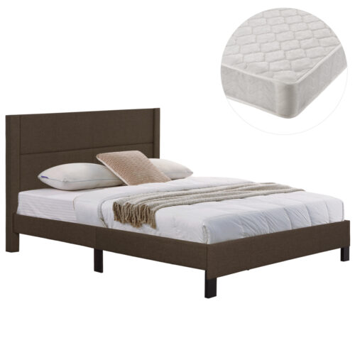 ΚΡΕΒΑΤΙ ΔΙΠΛΟ & ΣΤΡΩΜΑ TRILLOP HM21202.13 ΚΑΦΕ ΥΦΑΣΜΑ--ΓΙΑ 160x200εκ (x1)