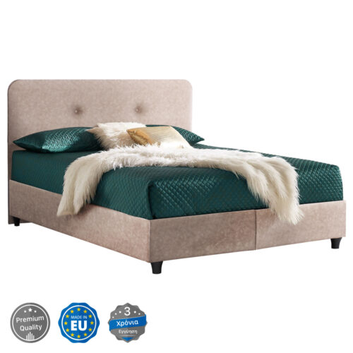ΚΡΕΒΑΤΙ HM637.22 DOLORES ΜΠΕΖ ΥΦΑΣΜΑ τ.NUBUCK, 150x200 εκ. (x1)