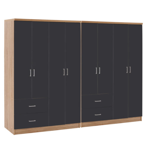 ΝΤΟΥΛΑΠΑ 8ΦΥΛΛΗ BRIANA HM21237.01 ΜΕΛΑΜΙΝΗ SONAMA & ΣΚΟΥΡΟ ΓΚΡΙ 241x42,5Χ180,5Υεκ. (x1)