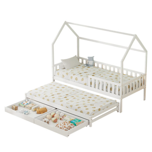 ΠΑΙΔΙΚΟ ΚΡΕΒΑΤΙ 3 ΣΕ 1 PHYLLIS HM723.03 ΞΥΛΟ ΠΕΥΚΟΥ ΛΕΥΚΟ 206x97x166Υεκ. (x1)