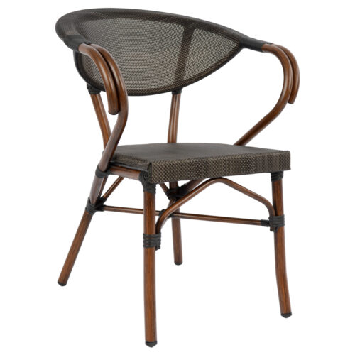 ΠΟΛΥΘΡΟΝΑ ΑΛΟΥΜΙΝΙΟΥ CLAY BAMBOO LOOK ΚΑΦΕ ΜΕ TEXTLINE HM5025 60,5x59x81Υ (x1)