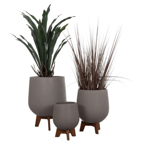 ΣΕΤ 3 ΓΛΑΣΤΡΕΣ ΜΕ TEAK ΒΑΣΕΙΣ TRYLL HM4681.03 FIBER CEMENT--ΓΚΡΙ (x1)