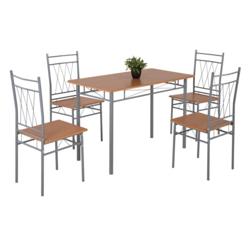 ΣΕΤ ΤΡΑΠΕΖΑΡΙΑΣ 5ΤΜΧ PRAIORY HM18005.02 ΜΕΤΑΛΛΟ ΑΣΗΜΙ-MDF ΣΟΝΑΜΑ 110x60x74Yεκ. (x1)