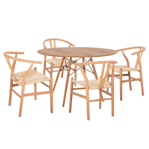 ΣΕΤ ΤΡΑΠΕΖΑΡΙΑΣ 5ΤΜΧ BRAVE HM21188 ΜΕ 4 ΚΑΡΕΚΛΕΣ & ΣΤΡΟΓΓΥΛΟ ΤΡΑΠΕΖΙ (x1)