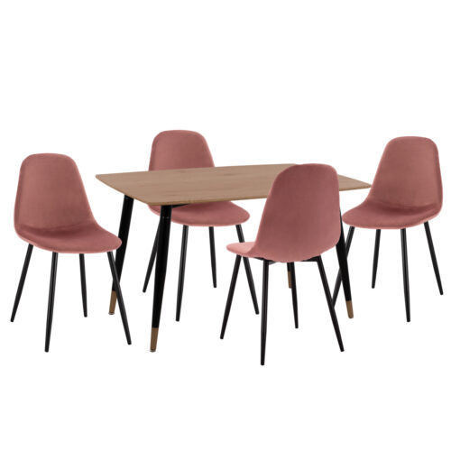 ΣΕΤ ΤΡΑΠΕΖΑΡΙΑΣ 5ΤΜΧ ALIZA HM21201 MDF TOP-ΒΕΛΟΥΔΟ ΣΑΠΙΟ ΜΗΛΟ & ΜΕΤΑΛΛΟ ΜΑΥΡΟ (x1)