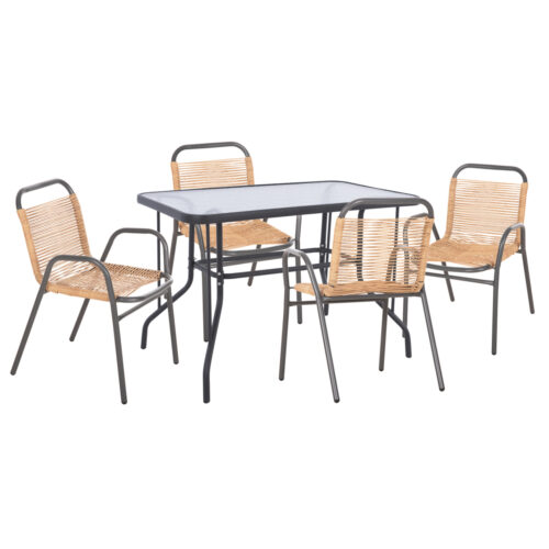 ΣΕΤ ΤΡΑΠΕΖΑΡΙΑΣ 5ΤΜΧ AVRIL HM21221.01 ΚΑΡΕΚΛΕΣ ΜΕΤΑΛ. & ΤΡΑΠΕΖΙ 110x60 ΓΚΡΙ-ΦΥΣΙΚΟ (x1)