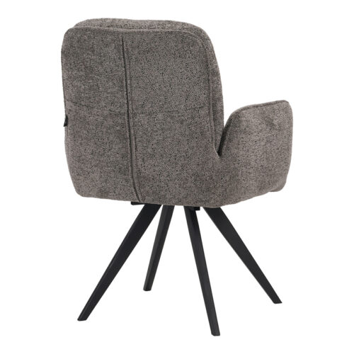 Πολυθρόνα περιστρεφόμενη Novo pakoworld ύφασμα γκρι μπουκλέ-πόδια μαύρο μεταλλικό 65.5x60x90εκ (x2)