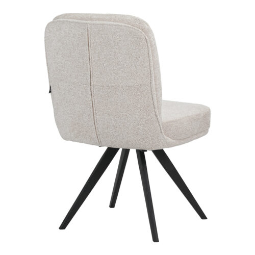 Καρέκλα περιστρεφόμενη Novo pakoworld ύφασμα λευκό μπουκλε-πόδια μαύρο μεταλλικό 65.5x50x90εκ (x2)