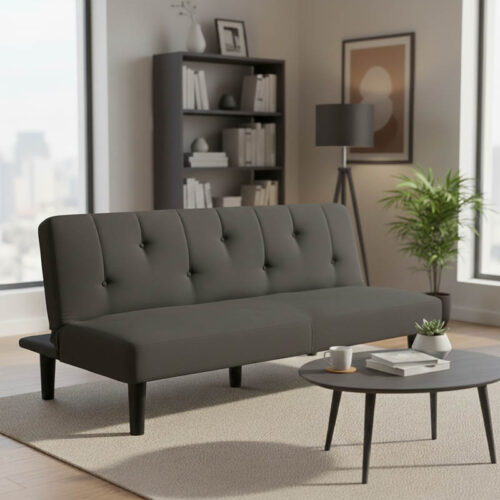 Καναπές-κρεβάτι Breathe pakoworld ύφασμα ανθρακί 167x77x73εκ (x1)