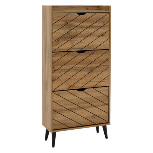 Παπουτσοθήκη Thelma pakoworld 12 ζεύγων oak 60x23.8x131.6εκ (x1)