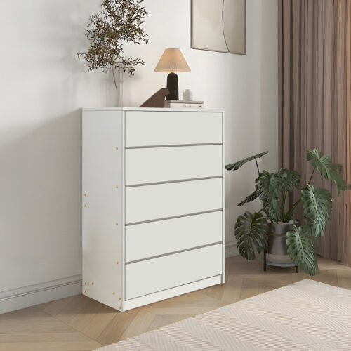 Συρταριέρα Kuanger pakoworld mdf σε λευκή απόχρωση 80x40x109εκ (x1)