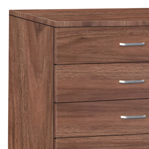 Συρταριερα Gioko pakoworld με 5 συρτάρια σε καρυδι απόχρωση 80x40x100εκ (x1)