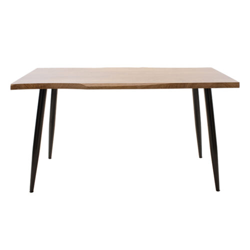 Τραπέζι Neve pakoworld MDF καρυδί-πόδι μεταλλικό μαύρο 140x80x75εκ (x1)