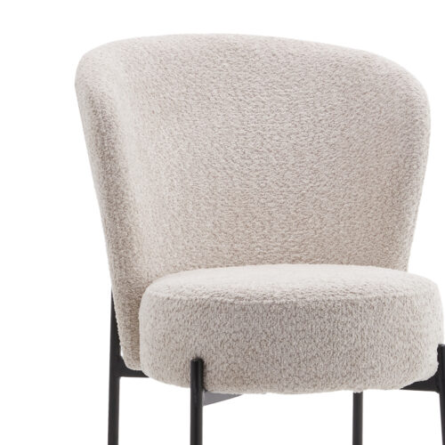 Καρέκλα Houlian pakoworld εκρού ύφασμα-πόδι μαύρο μέταλλο 44x66x89εκ (x2)