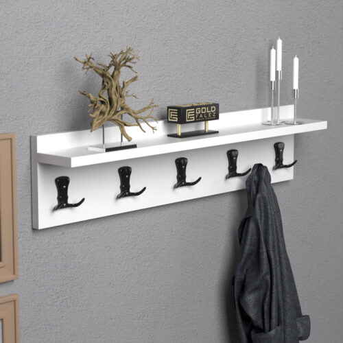 Κρεμάστρα Mec pakoworld μελαμίνη σε λευκή απόχρωση 80x9.5x18εκ (x1)