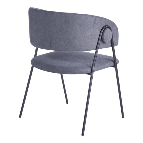 Πολυθρόνα Rachele I pakoworld ανθρακί ύφασμα-πόδι μαύρο μέταλλο 52x65x79εκ (x4)