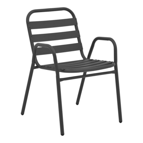 Τραπεζαρία Watson-Sussie pakoworld 3τεμ μέταλλο ανθρακί-γυαλί 70x70x70εκ (x1)