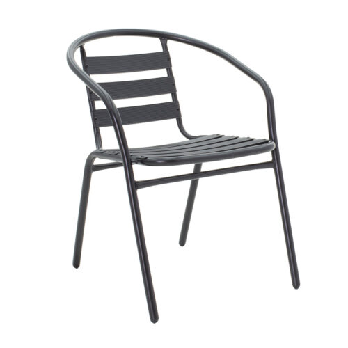 Τραπεζαρία Vergo-Tade pakoworld 3τεμ μαύρο μέταλλο Φ60x70εκ (x1)