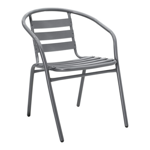 Τραπεζαρία Valor-Tade pakoworld σετ 5τεμ μέταλλο ανθρακί-γυαλί 110x60x70εκ (x1)