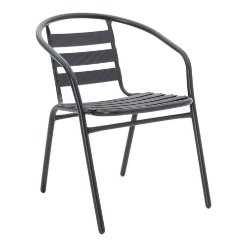 Τραπεζαρία Tade-Ensure pakoworld 5τεμ μέταλλο-γυαλί σε μαύρη απόχρωση 140x80x70εκ (x1)