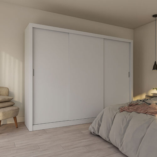 Ντουλάπα Grandio Λευκή 250x60x215cm