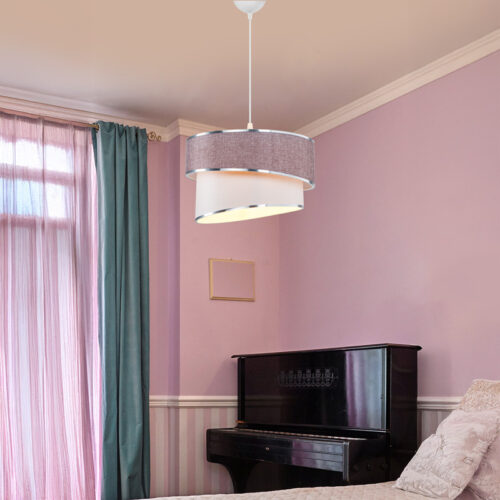 Φωτιστικό οροφής μονόφωτο Loopy pakoworld Ε27 μωβ-λευκό Φ30x18εκ (x1)